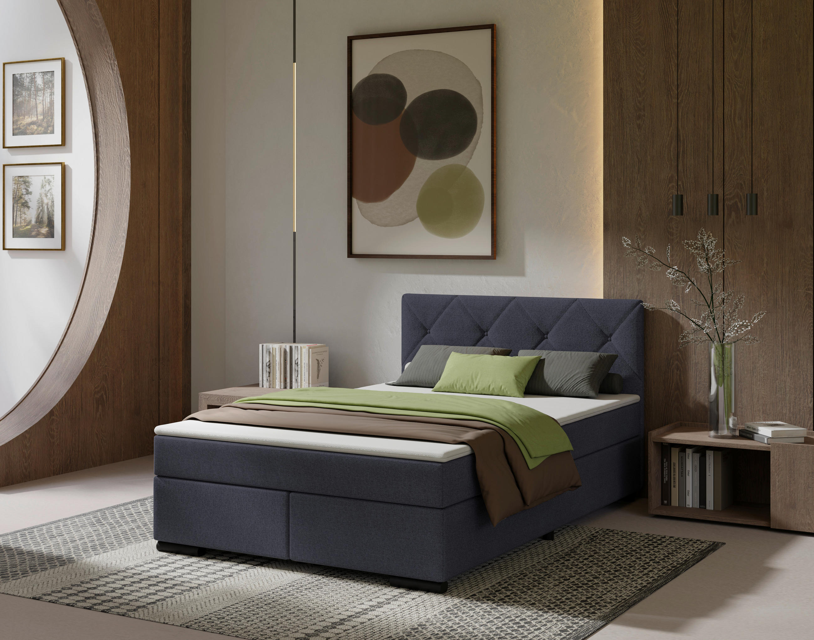 BOXSPRINGBETT 120/200 cm  in Anthrazit  - Anthrazit/Schwarz, MODERN, Karton/Holz (120/200cm) - MID.YOU