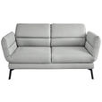 2-SITZER-SOFA Flachgewebe Hellgrau  - Hellgrau/Schwarz, Design, Textil/Metall (178-226/83-113/96-177cm) - Dieter Knoll