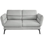 2-SITZER-SOFA Flachgewebe Hellgrau  - Hellgrau/Schwarz, Design, Textil/Metall (178-226/83-113/96-177cm) - Dieter Knoll