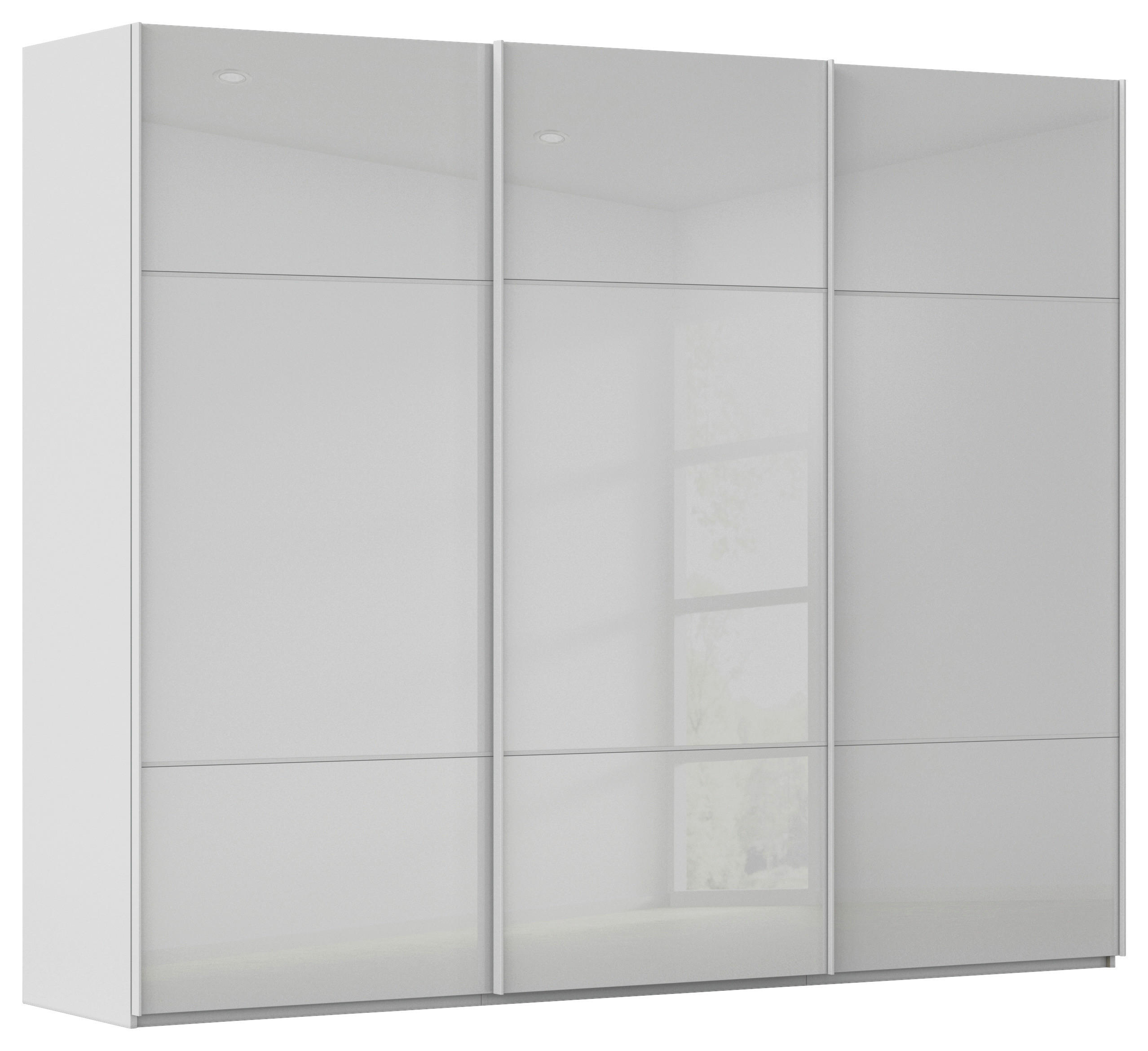 SCHWEBETÜRENSCHRANK 242/223/68 cm,  in Grau, 3 Tür(en)  - Grau, KONVENTIONELL, Glas/Holzwerkstoff (242/223/68cm) - Novel