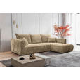 ECKSOFA Beige Cord Zierkissen, Rückenkissen  - Beige/Schwarz, MODERN, Holz/Textil (322/208cm) - Carryhome