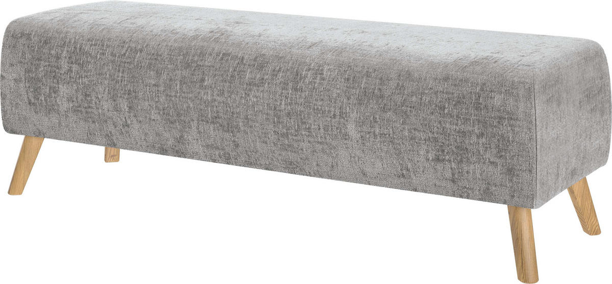 BETTBANK Webstoff Eiche Grau  - Eichefarben/Grau, Design, Holz/Textil (145/45/48cm) - Esposa