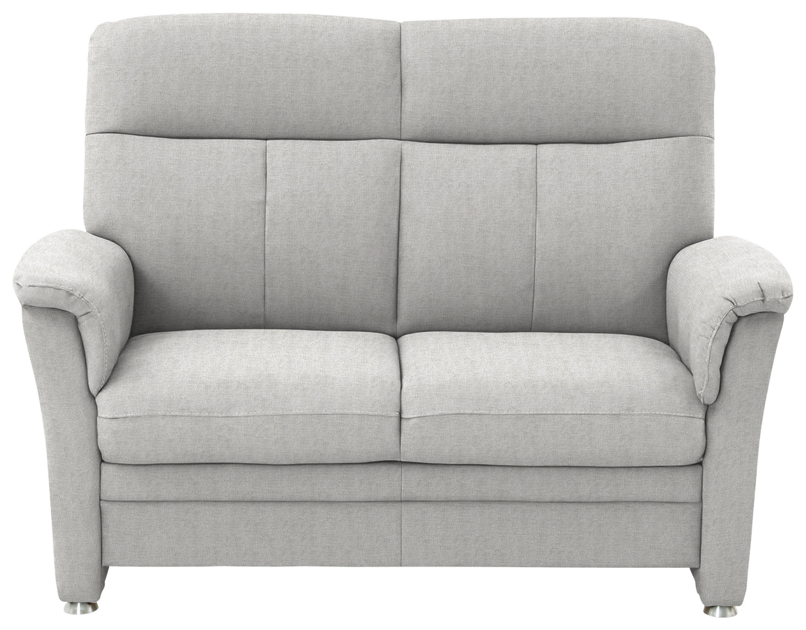 2-SITZER-SOFA  in Flachgewebe Ecru  - Ecru/Alufarben, KONVENTIONELL, Textil/Metall (142/100/89cm) - Beldomo Comfort