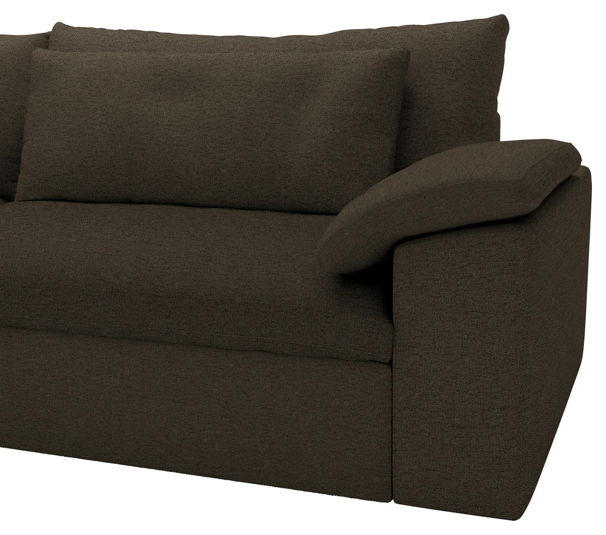 ECKSOFA Flachgewebe Schlammfarben  - Schlammfarben/Schwarz, Modern, Kunststoff/Textil (198/306cm) - Carryhome