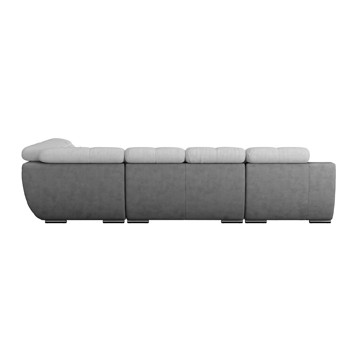 WOHNLANDSCHAFT Grau, Hellgrau, Dunkelgrau Mikrofaser  - Chromfarben/Dunkelgrau, MODERN, Textil/Metall (184/345/228cm) - MID.YOU