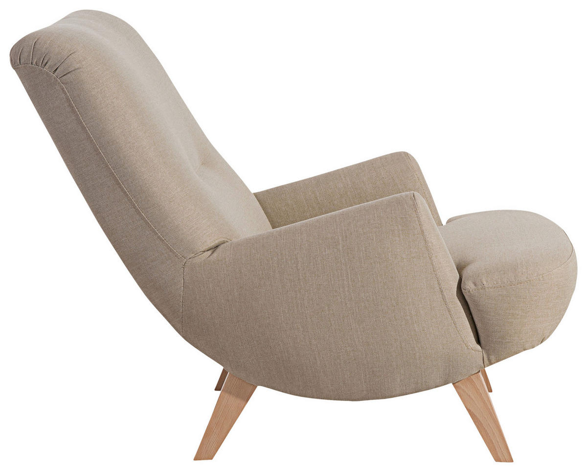 RELAXAČNÍ KŘESLO, textil, pískové barvy - přírodní barvy/pískové barvy, Design, dřevo/textil (71/101/80cm) - Max Winzer