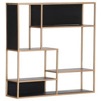 REGAL  100/100/25 cm Schwarz, Goldfarben  - Goldfarben/Schwarz, Design, Holz/Metall (100/100/25cm) - Lomoco