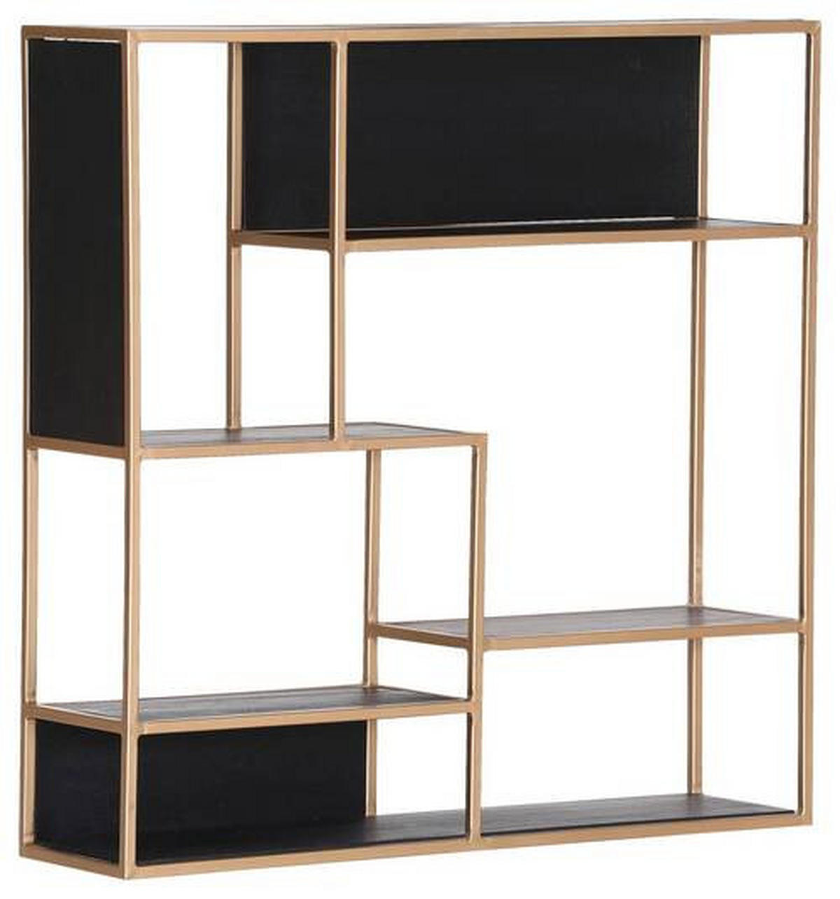 REGAL  100/100/25 cm Schwarz, Goldfarben  - Goldfarben/Schwarz, Design, Holz/Metall (100/100/25cm) - Lomoco