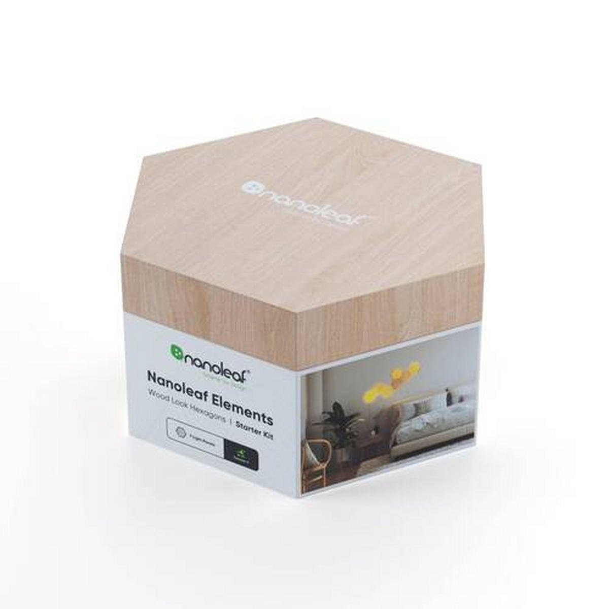 NANOLEAF HEXAGONS 7ER NANOLEAF WOOD LOOK HEXAGONS 23/0,6/20 cm   - Braun/Naturfarben, Basics, Kunststoff (23/0,6/20cm)