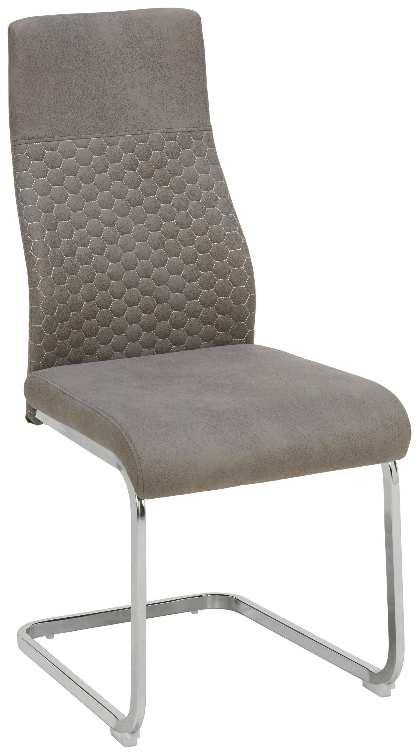 STOLIČKA S PRUŽNÝM PODNOŽÍM, tkaná textília, sivá, chrómová - sivá/chrómová, Design, kov/textil (44/101/60cm) - Ti'me