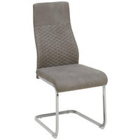 STOLIČKA S PRUŽNÝM PODNOŽÍM, tkaná textília, sivá, chrómová - sivá/chrómová, Design, kov/textil (44/101/60cm) - Ti'me