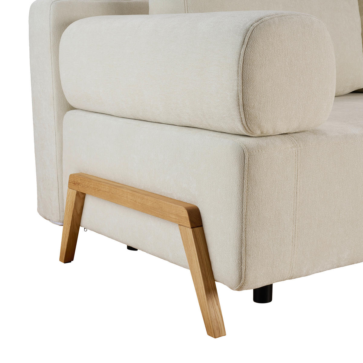 SCHLAFSOFA in Holz, Textil Creme  - Creme/Naturfarben, Design, Holz/Textil (211/88/102cm) - Niels Andersson