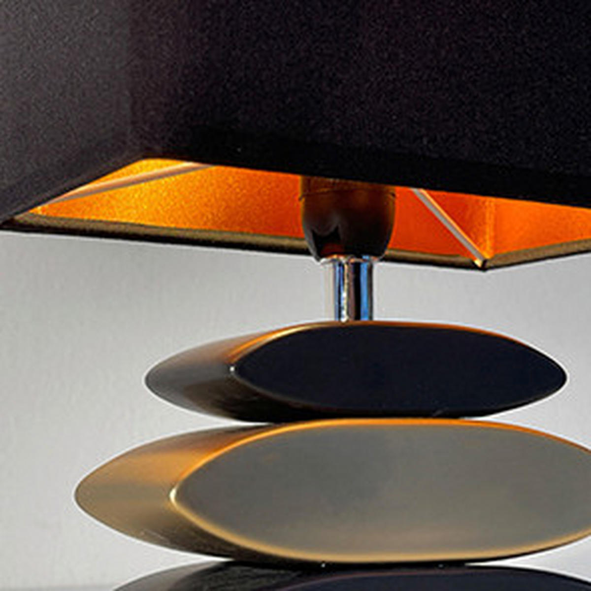 LAMPE DE TABLE - noir/doré, Basics, céramique/textile (17/10/29cm)