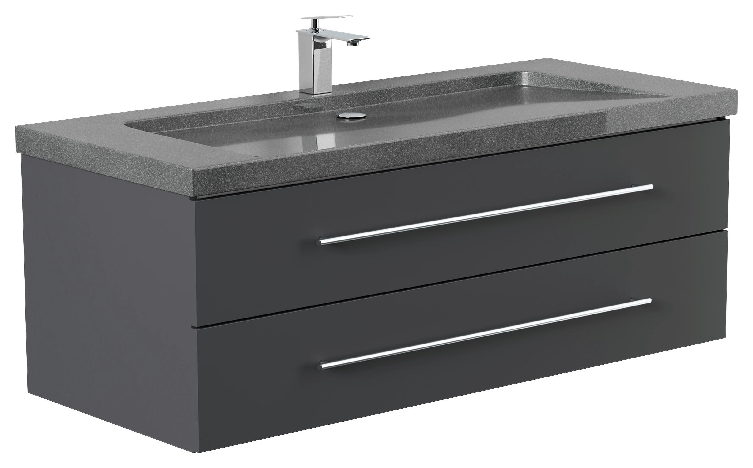 WASCHTISCHKOMBI 130 cm  - Graphitfarben, Basics, Holzwerkstoff/Stein (130cm) - MID.YOU