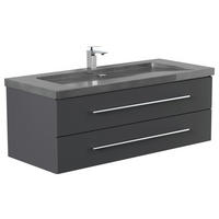 WASCHTISCHKOMBI 130 cm  - Graphitfarben, Basics, Holzwerkstoff/Stein (130cm) - MID.YOU