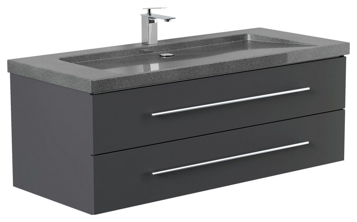 WASCHTISCHKOMBI 130 cm  - Graphitfarben, Basics, Holzwerkstoff/Stein (130cm) - MID.YOU