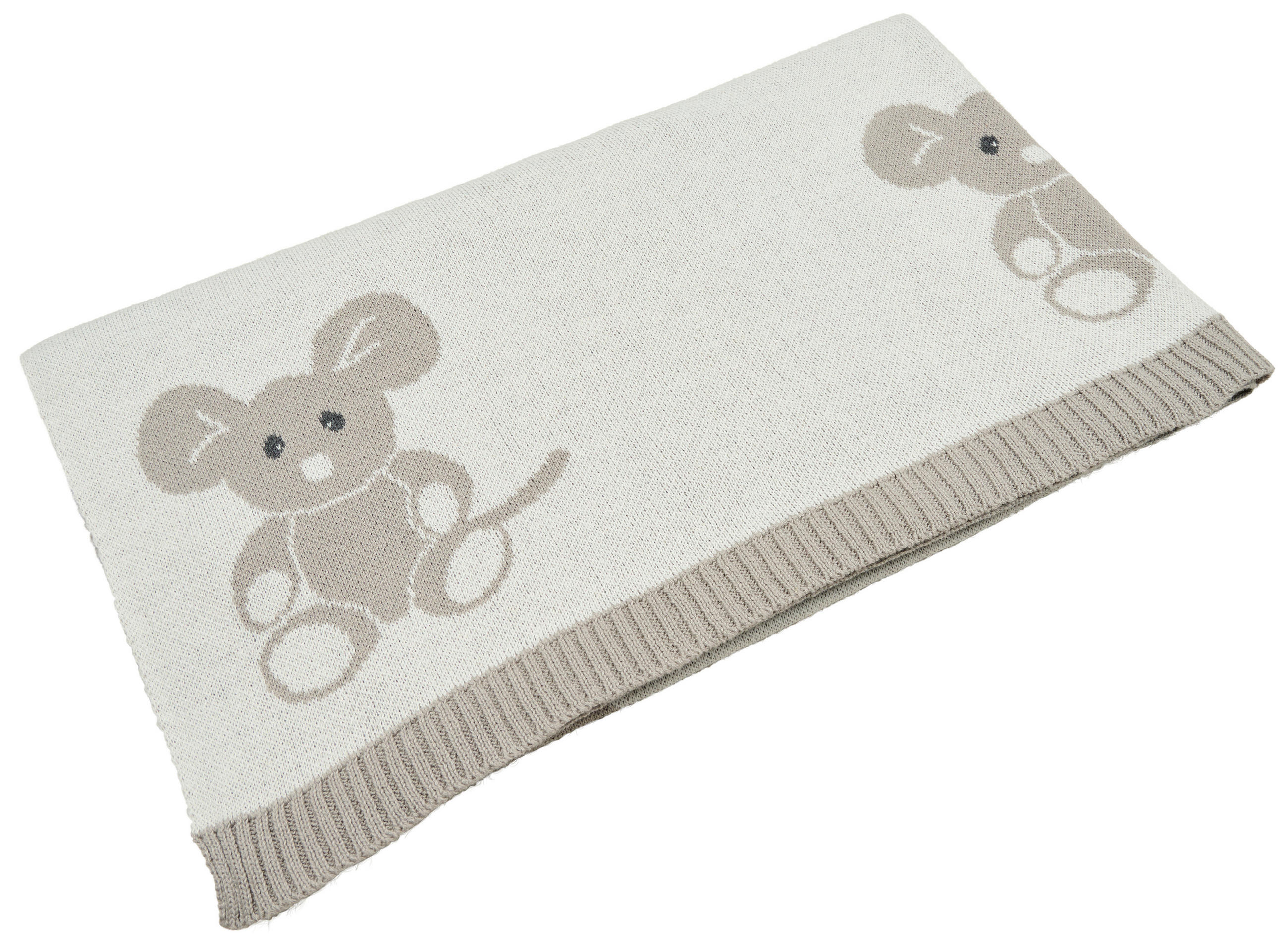 SCHMUSEDECKE  80/100 cm  - Elfenbein/Silberfarben, Natur, Textil (80/100cm) - Avelia