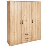 DREHTÜRENSCHRANK  in Eiche Artisan  - Schwarz/Eiche Artisan, Basics, Holzwerkstoff/Metall (157/194/54cm) - Xora