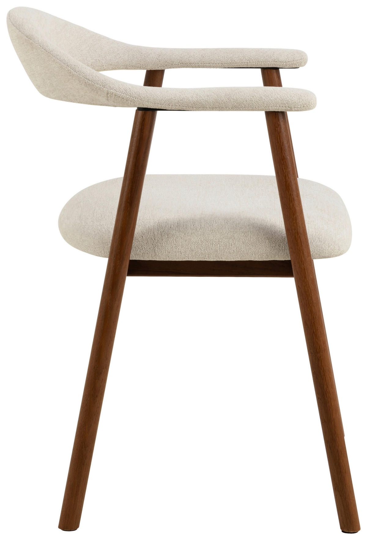 STOLIČKA S PODRÚČKAMI, plochá tkanina, béžová, farba vlašského orecha - farba vlašského orecha/béžová, Modern, drevo/textil (56/75,5/54cm) - MID.YOU