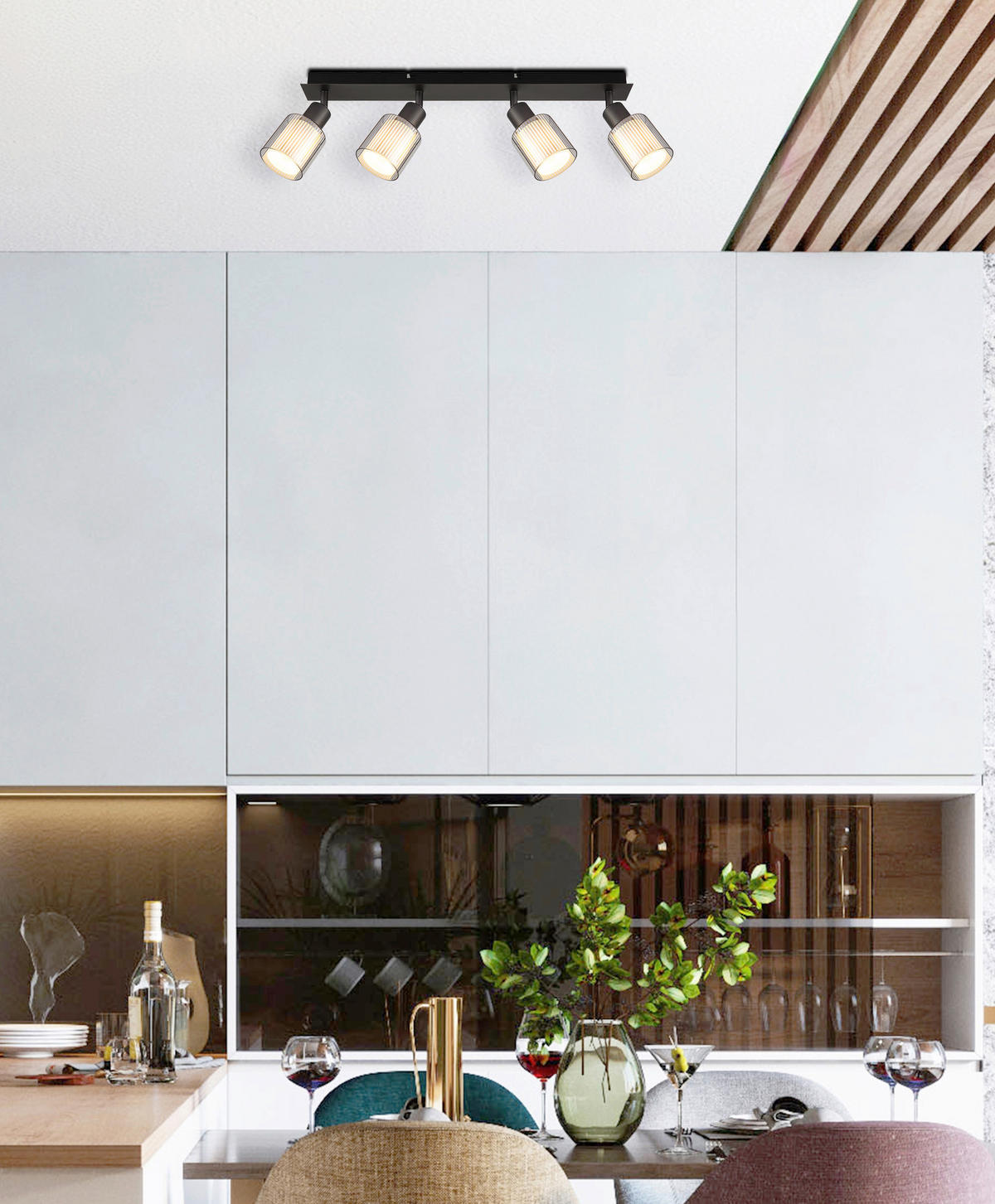 STRAHLER 56/8/18,6 cm   - Schwarzchrom/Weiß, Basics, Glas/Metall (56/8/18,6cm) - Globo