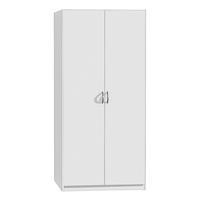 DREHTÜRENSCHRANK Weiss  - Weiss/Silberfarben, Design, Holzwerkstoff/Kunststoff (91/197/54cm) - Boxxx
