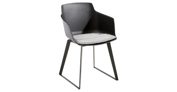 ARMLEHNSTUHL Webstoff Grau, Schwarz - Schwarz/Grau, Design, Kunststoff/Textil (56,5/79/53,5cm) - Novel