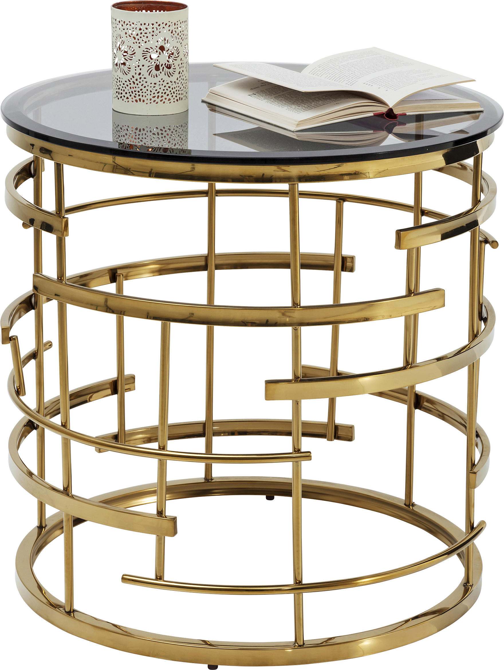 BEISTELLTISCH in Metall 55/55/55 cm  - Goldfarben, Trend, Glas/Metall (55/55/55cm) - Kare-Design