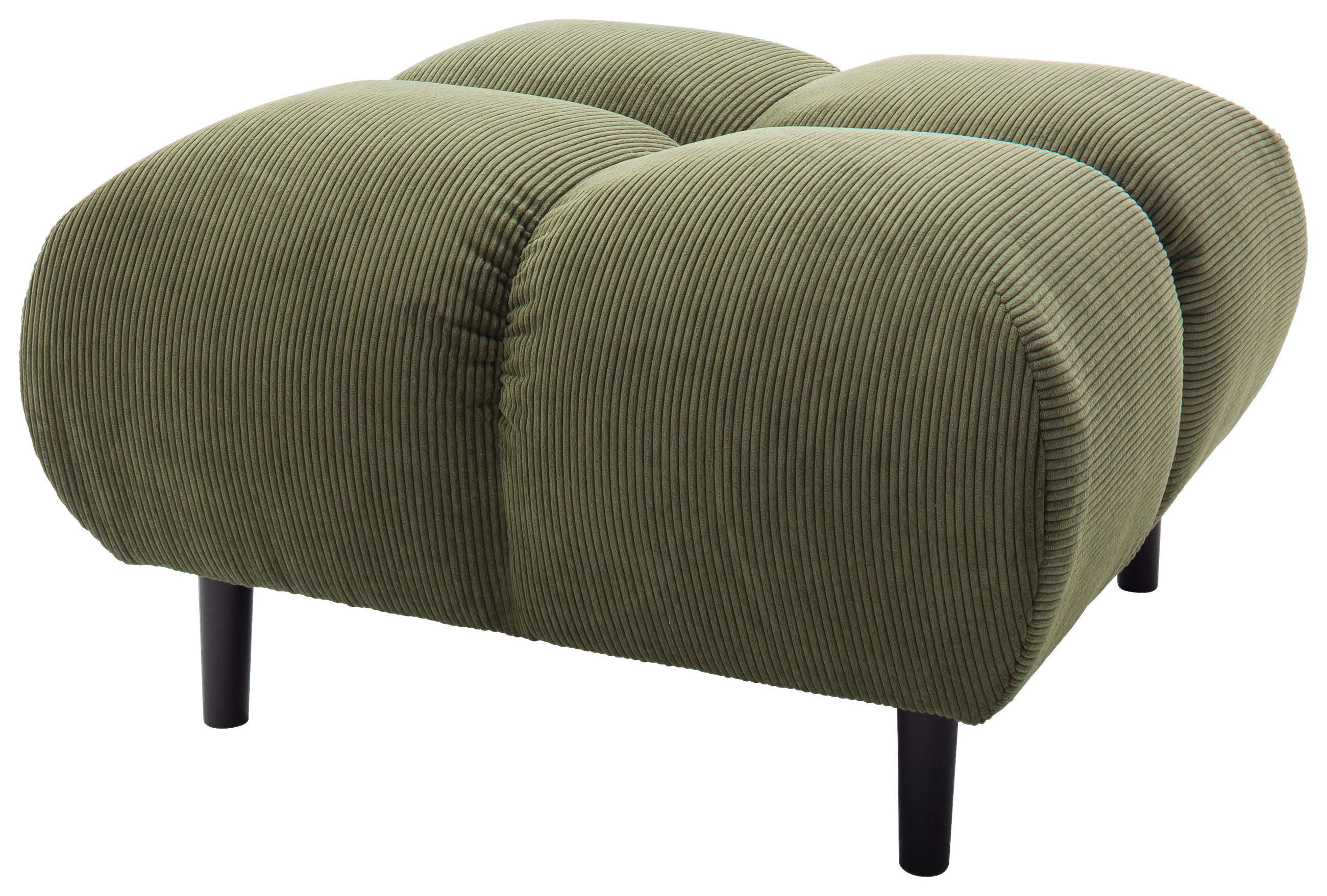 HOCKER Textil Dunkelgrün  - Dunkelgrün/Schwarz, Modern, Holz/Textil (73/41/73cm) - Pure Home Lifestyle