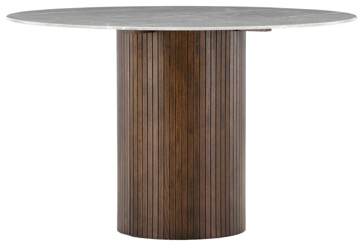 ESSTISCH in Holz, Glas 120/120/74 cm  - Dunkelgrau/Braun, Design, Glas/Holz (120/120/74cm) - Livetastic