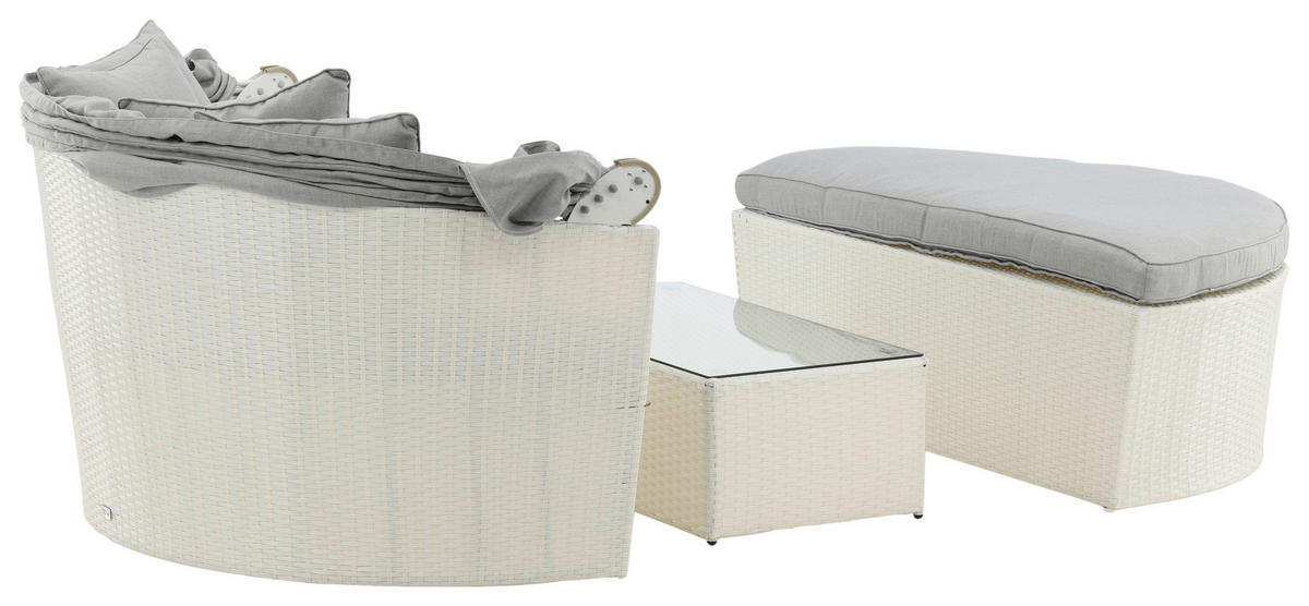 SONNENINSEL 153/72/76 cm  - Weiß, KONVENTIONELL, Kunststoff (153/72/76cm) - Gardenson