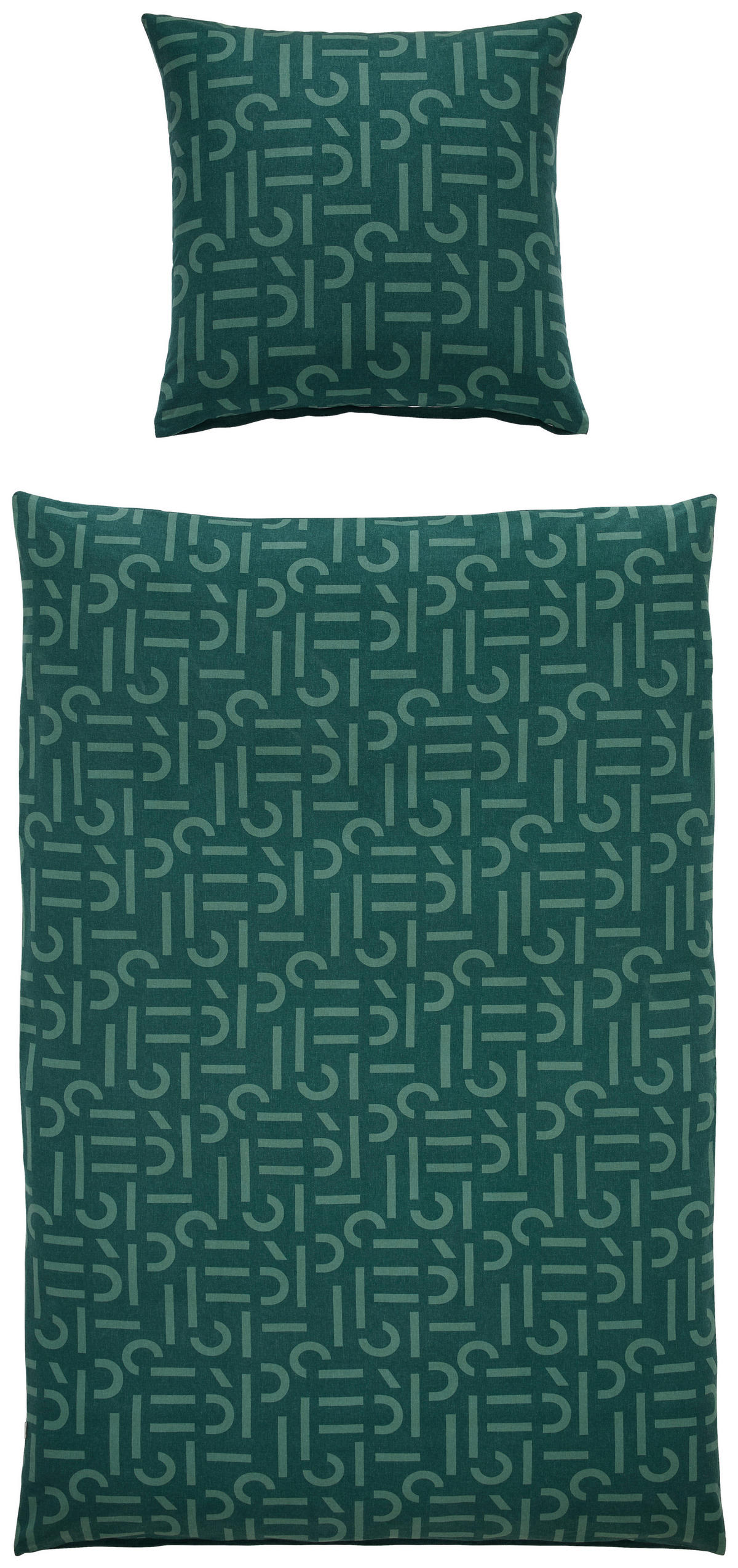WENDEBETTWÄSCHE E-Scatter Big Flanell 135/200 cm  - Dunkelgrün/Grün, Basics, Textil (135/200cm) - Esprit