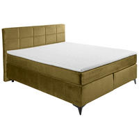 BOXSPRINGBETT 180/200 cm  in Olivgrün  - Schwarz/Olivgrün, Design, Holzwerkstoff/Kunststoff (180/200cm) - Xora