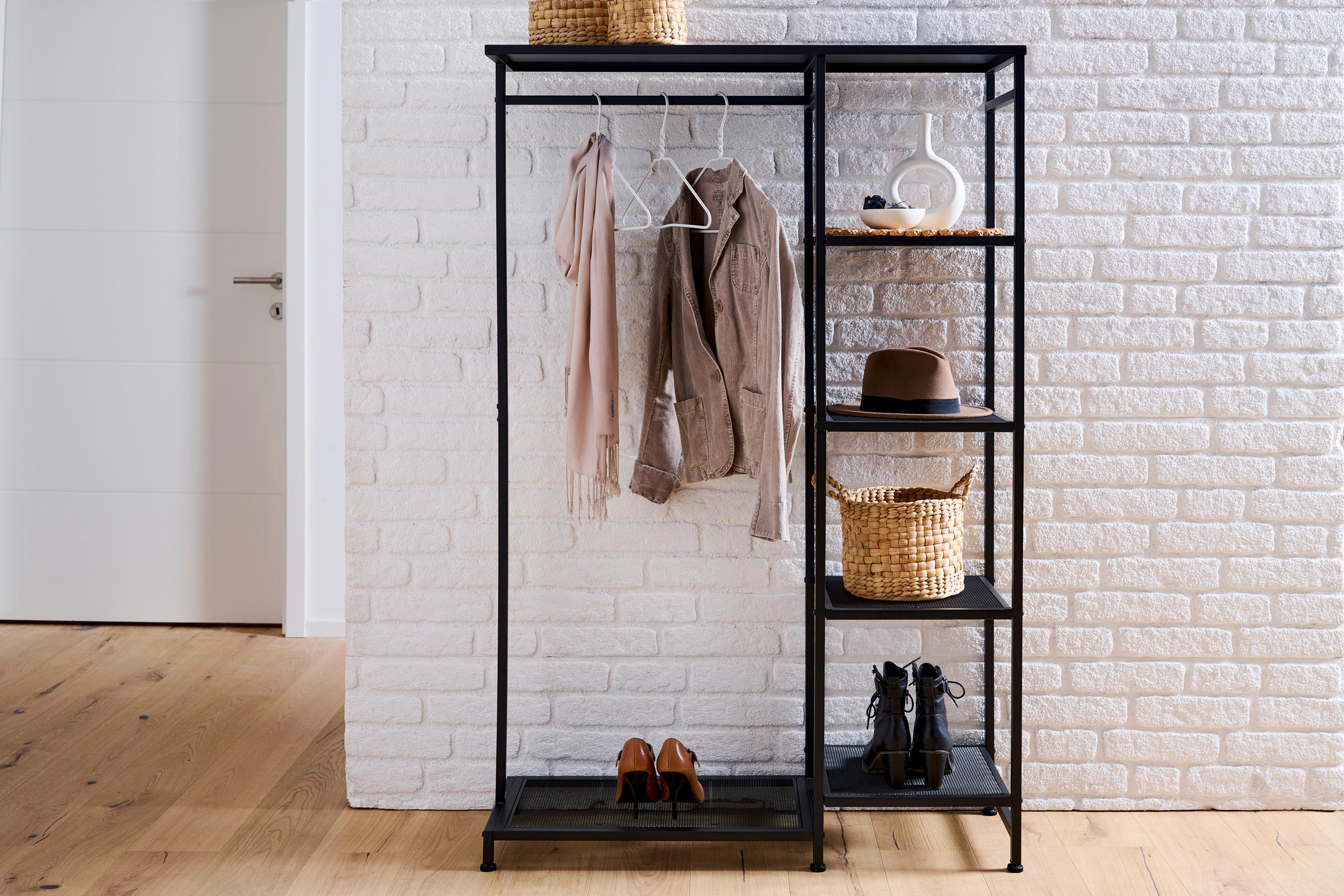 GARDEROBENSCHRANK in 100/165/36 cm - Schwarz, MODERN, Metall (100/165/36cm) - PBJ