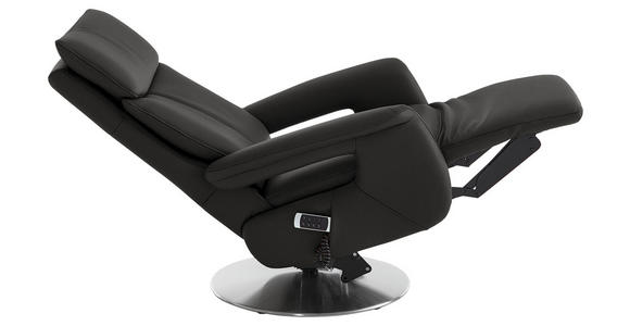RELAXSESSEL in Leder Grau - Edelstahlfarben/Grau, Design, Leder/Metall (78/112/85cm) - Cantus