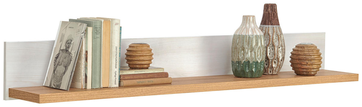 WANDREGAL Weiß, Lärchefarben  - Lärchefarben/Weiß, KONVENTIONELL, Holzwerkstoff (137/18/20cm) - MID.YOU