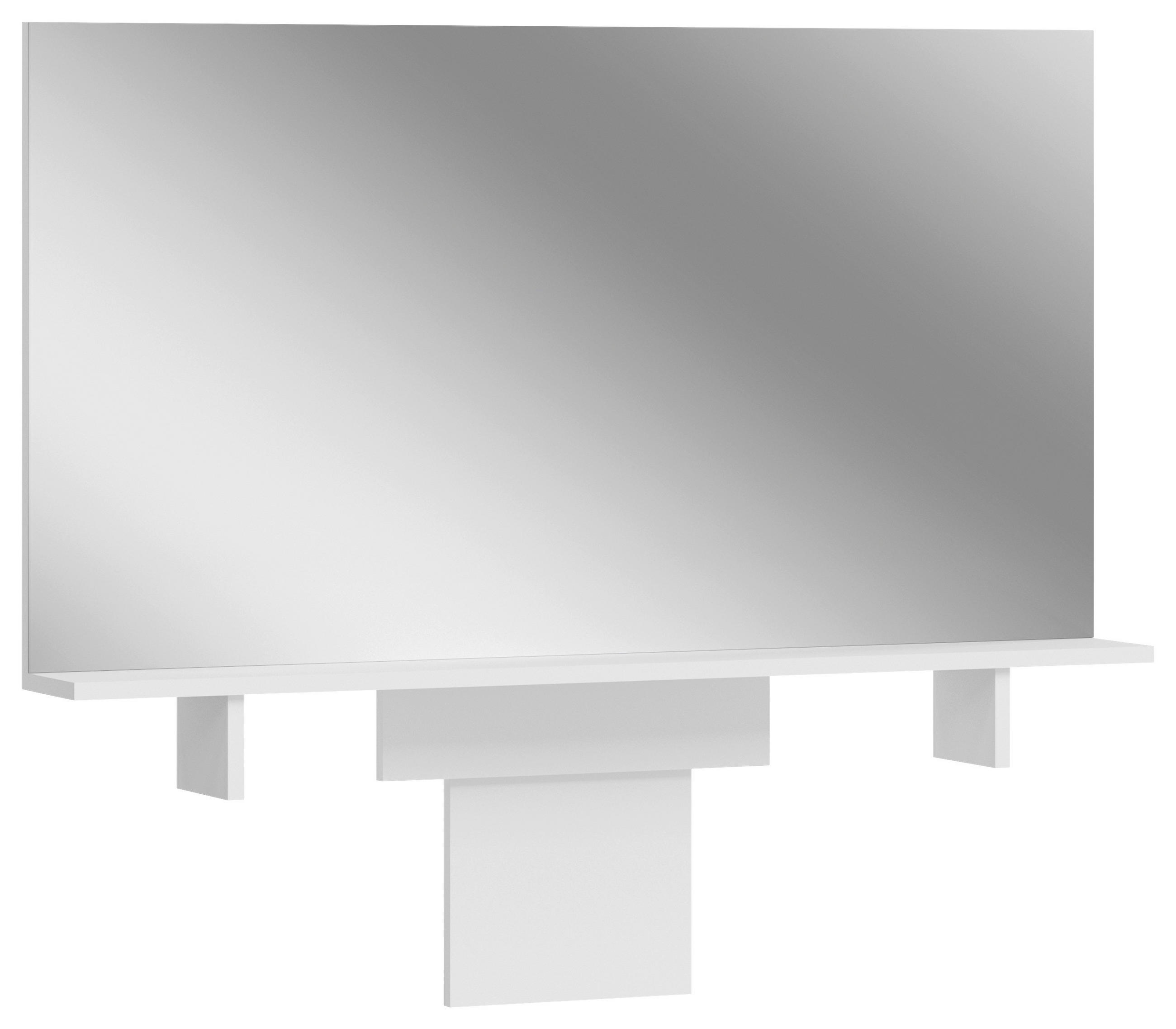OGLEDALO, 110/70/13 cm steklo, leseni material  - bela, Design, steklo/leseni material (110/70/13cm) - MID.YOU