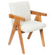 ARMLEHNSTUHL in Holz, Textil Beige  - Eichefarben/Beige, KONVENTIONELL, Holz/Textil (53,5/83/62cm) - Linea Natura