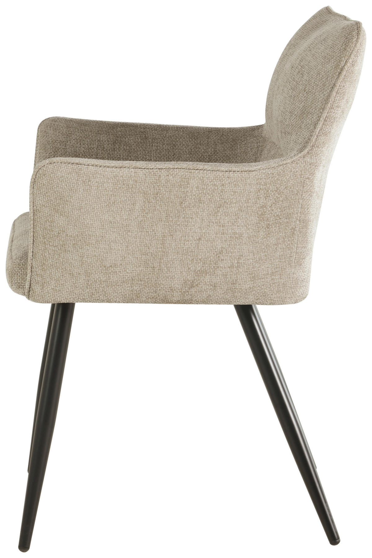 ARMLEHNSTUHL  in Eisen Leinenoptik  - Hellbraun/Schwarz, LIFESTYLE, Holz/Textil (54/82/60cm) - MID.YOU