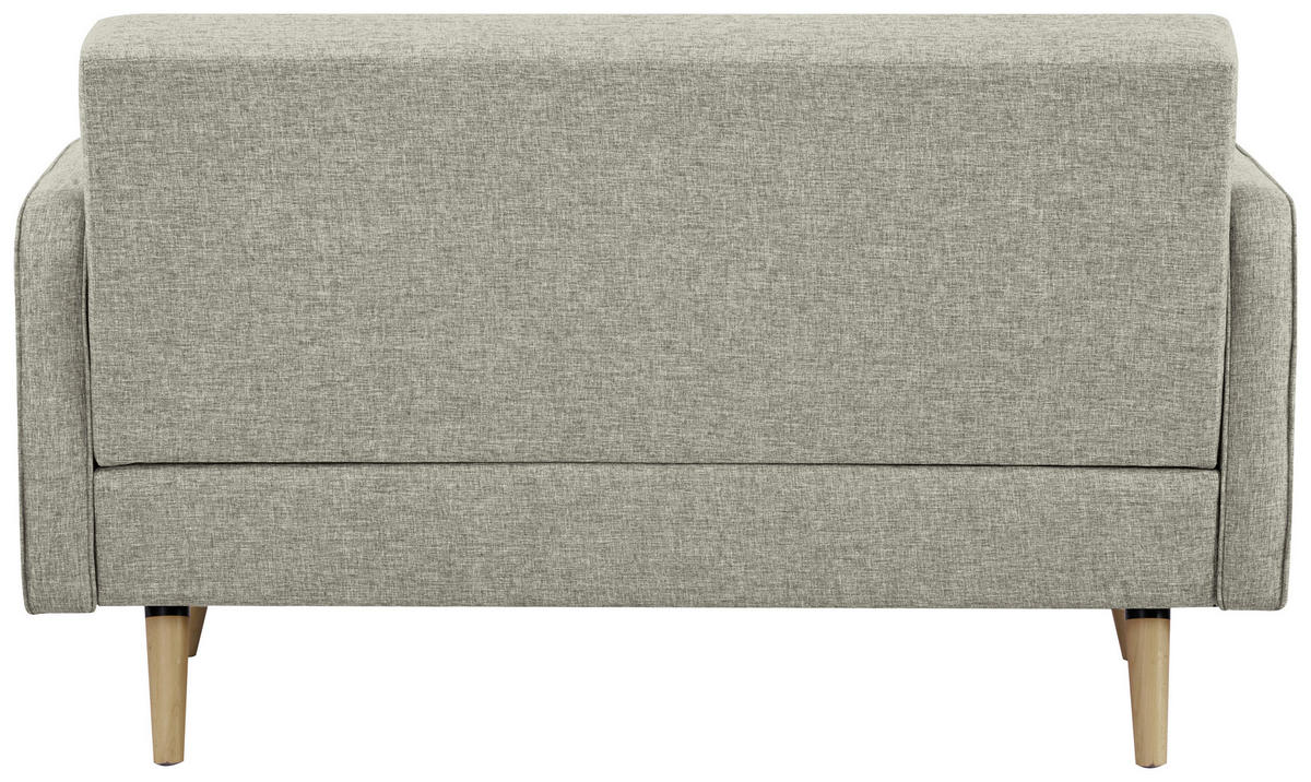 2-SITZER-SOFA Webstoff Hellgrau  - Hellgrau/Naturfarben, MODERN, Holz/Textil (137/80/90cm) - MID.YOU