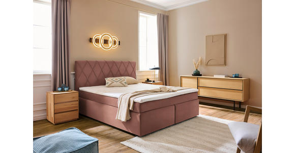 BOXSPRINGBETT 180/200 cm  in Rosa  - Schwarz/Rosa, Design, Kunststoff/Textil (180/200cm) - Xora