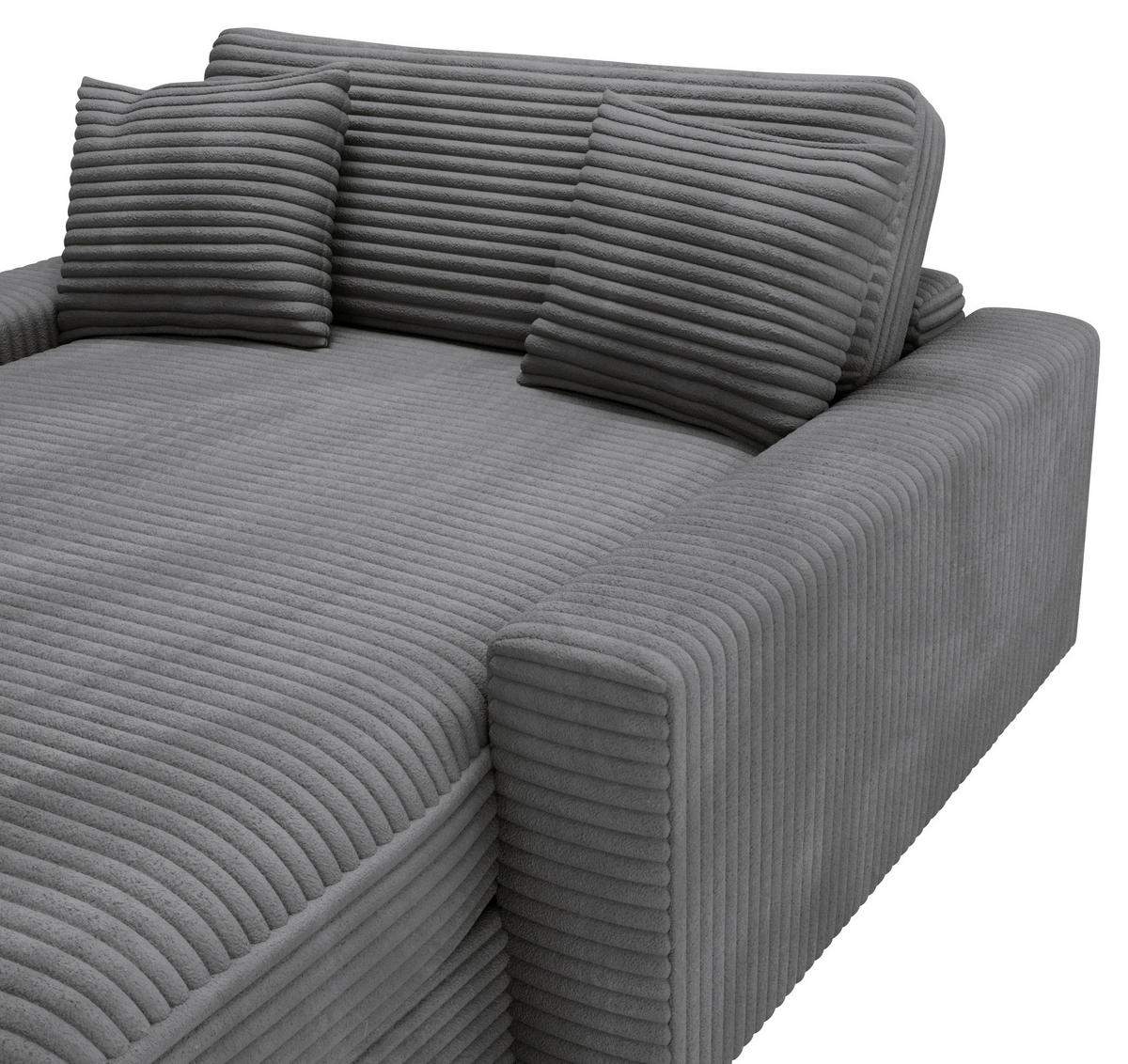 XXL-SESSEL in Cord Dunkelgrau  - Dunkelgrau/Schwarz, Modern, Kunststoff/Textil (160/87/190cm) - Carryhome