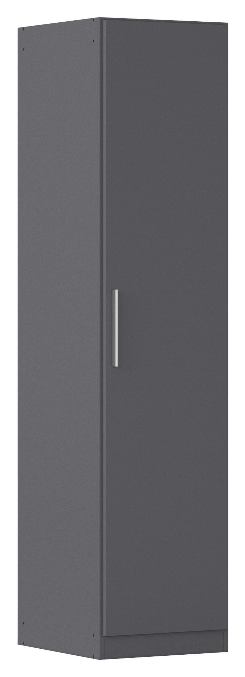 DREHTÜRENSCHRANK 47/197/54 cm,  in Grau, 1-türig  - Alufarben/Grau, KONVENTIONELL, Holzwerkstoff/Kunststoff (47/197/54cm) - home24