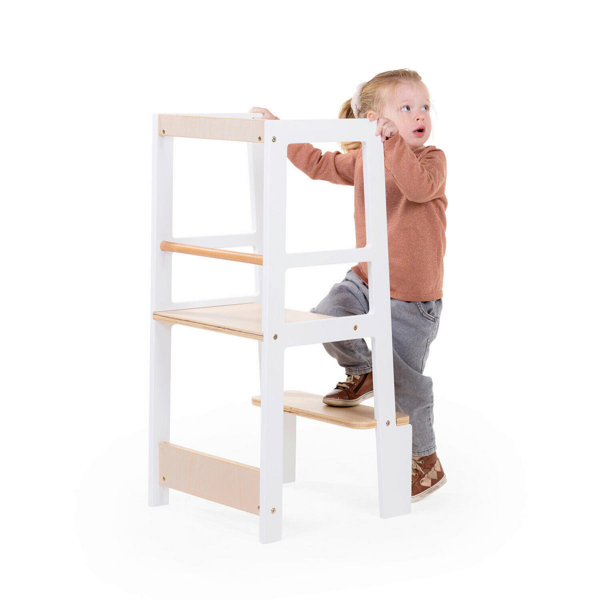LERNTURM  - Weiß/Baltimorefarben, Basics, Holz (90/40/41cm) - Childhome
