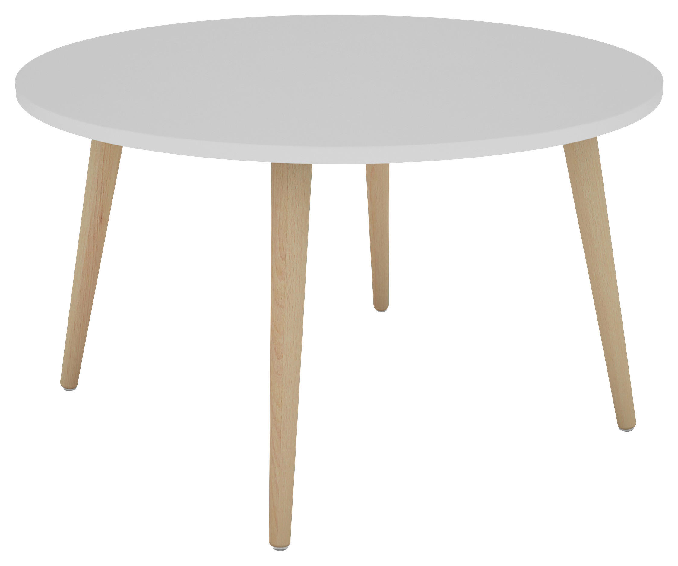 COUCHTISCH Buche massiv 80/80/46 cm rund Weiß, Eiche Artisan  - Buchefarben/Weiß, KONVENTIONELL, Holz/Holzwerkstoff (80/80/46cm) - MID.YOU