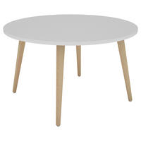 COUCHTISCH Buche massiv 80/80/46 cm rund Weiß, Eiche Artisan  - Buchefarben/Weiß, KONVENTIONELL, Holz/Holzwerkstoff (80/80/46cm) - MID.YOU