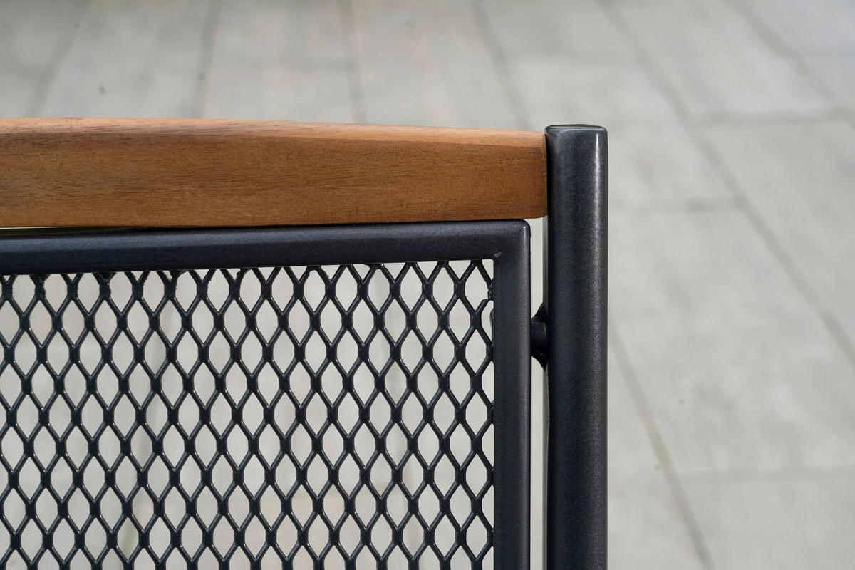 GARTENGARNITUR 5-teilig  - Graphitfarben/Naturfarben, MODERN, Holz/Metall - Gardenson