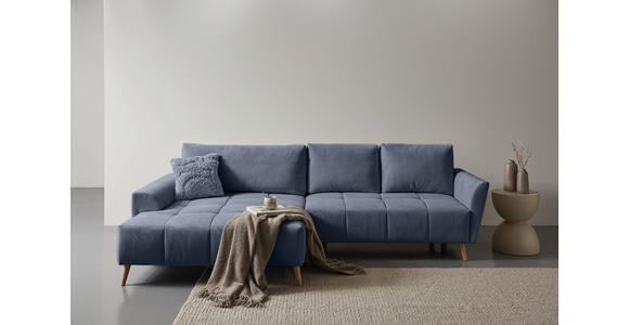 ECKSOFA in Webstoff Blaugrau  - Buchefarben/Blaugrau, KONVENTIONELL, Holz/Textil (169/294cm) - Carryhome