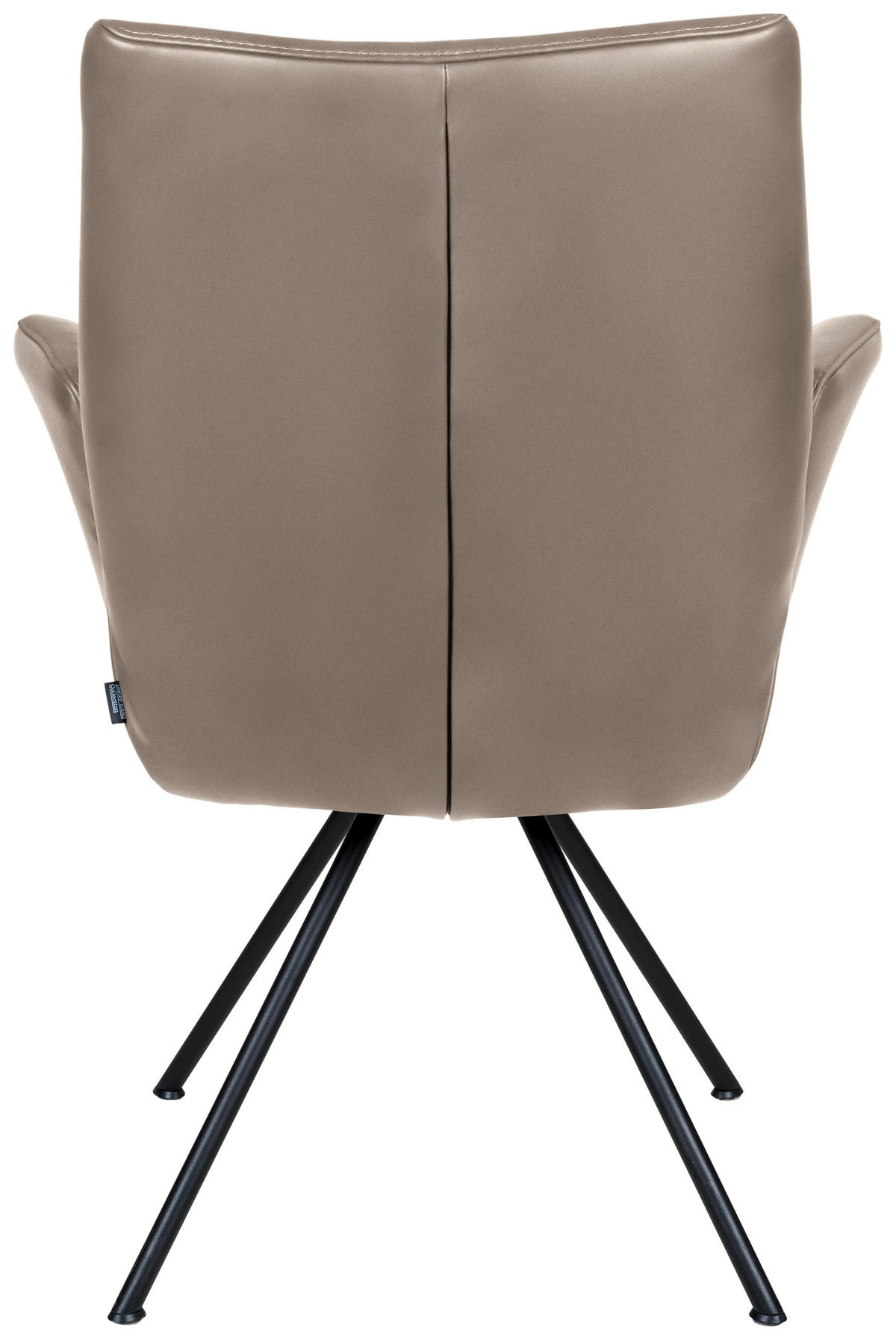 ARMLEHNSTUHL  in Stahl Echtleder pigmentiert  - Taupe/Schwarz, Design, Leder/Metall (65/91/63cm) - Dieter Knoll