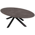 COUCHTISCH 130/75/42 cm oval Schwarz, Dunkelbraun  - Dunkelbraun/Schwarz, Design, Keramik/Metall (130/75/42cm) - Novel