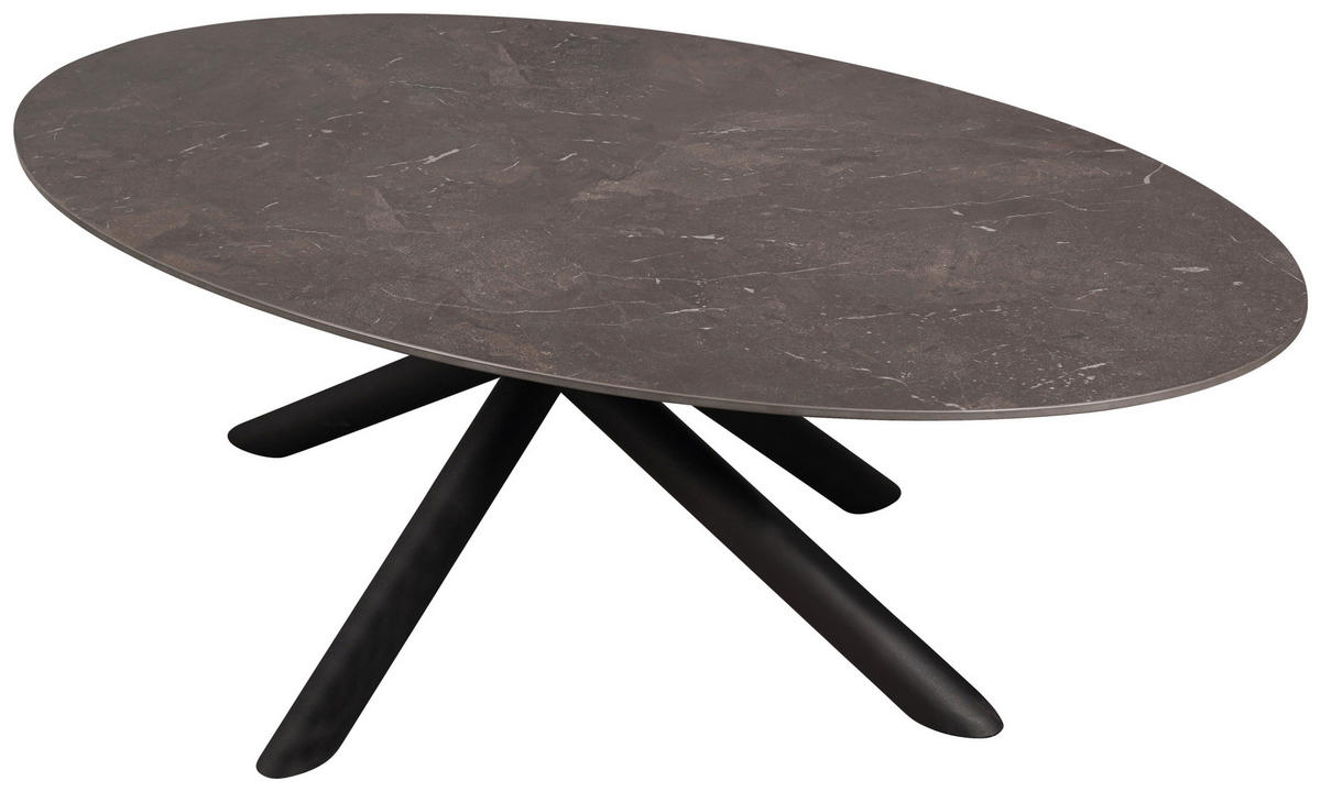 MĂSUțĂ DE CAFEA metal, ceramică 130/75/42 cm   - maro închis/negru, Design, ceramică/metal (130/75/42cm) - Novel